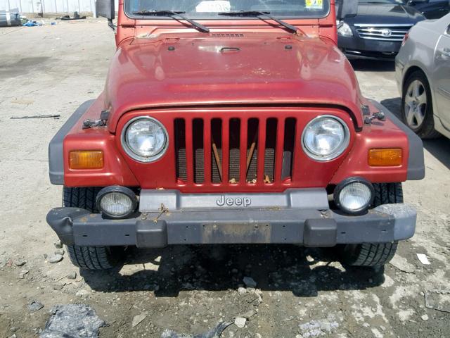 1J4FY29P2XP461419 - 1999 JEEP WRANGLER / RED photo 9