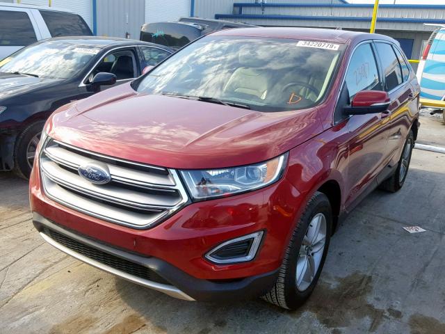 2FMPK3J94JBC31079 - 2018 FORD EDGE SEL RED photo 2