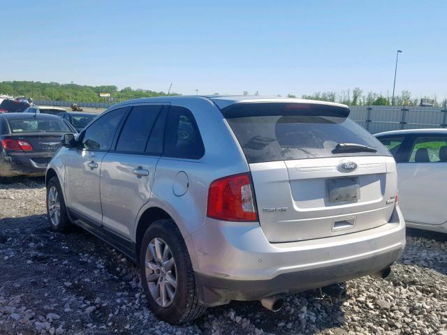 2FMDK3J97DBB17441 - 2013 FORD EDGE SEL SILVER photo 3