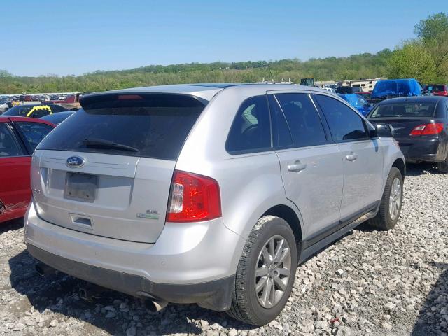 2FMDK3J97DBB17441 - 2013 FORD EDGE SEL SILVER photo 4