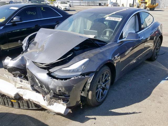 5YJ3E1EB6KF205583 - 2019 TESLA MODEL 3 GRAY photo 2