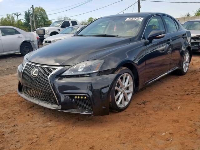 JTHCF5C26B5046846 - 2011 LEXUS IS 250 BLACK photo 2