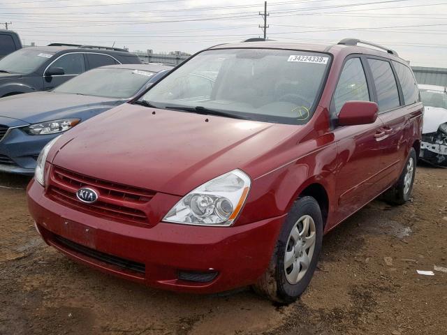 KNDMG4C3XA6332701 - 2010 KIA SEDONA LX RED photo 2