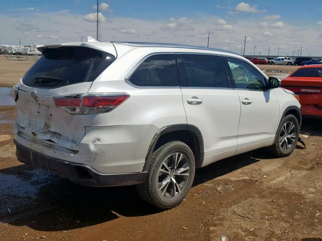 5TDKKRFH3GS131791 - 2016 TOYOTA HIGHLANDER WHITE photo 4