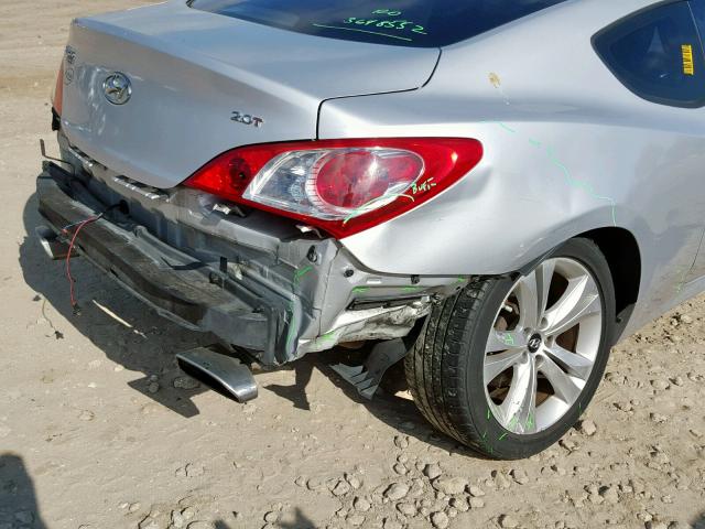 KMHHT6KD4BU043647 - 2011 HYUNDAI GENESIS CO SILVER photo 9