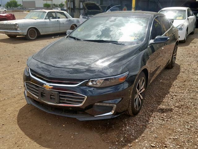 1G1ZE5STXHF222544 - 2017 CHEVROLET MALIBU LT BLACK photo 2