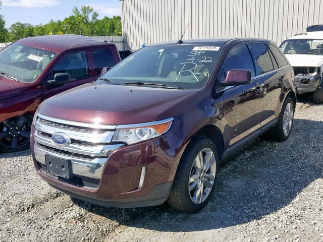 2FMDK4KC4BBA49399 - 2011 FORD EDGE LIMIT BURGUNDY photo 2