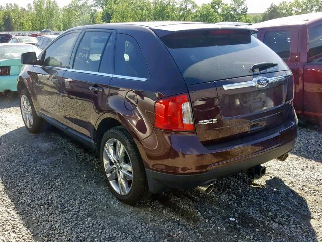 2FMDK4KC4BBA49399 - 2011 FORD EDGE LIMIT BURGUNDY photo 3