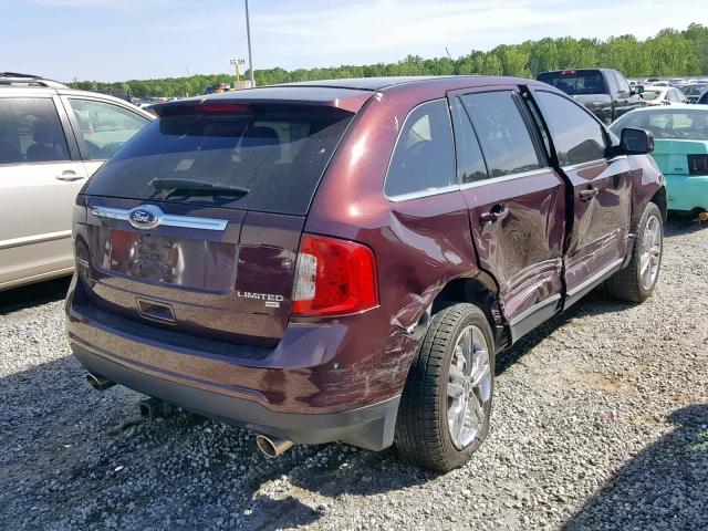 2FMDK4KC4BBA49399 - 2011 FORD EDGE LIMIT BURGUNDY photo 4