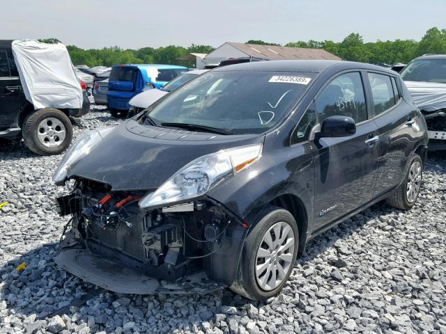 1N4AZ0CP7FC334705 - 2015 NISSAN LEAF S BLACK photo 2