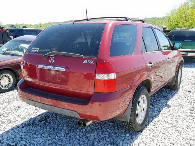 2HNYD18632H533152 - 2002 ACURA MDX TOURIN RED photo 4