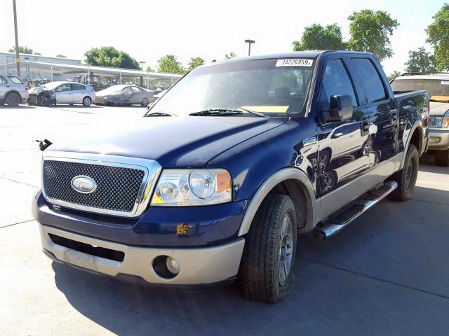 1FTPW12507KC62479 - 2007 FORD F150 SUPER BLUE photo 2