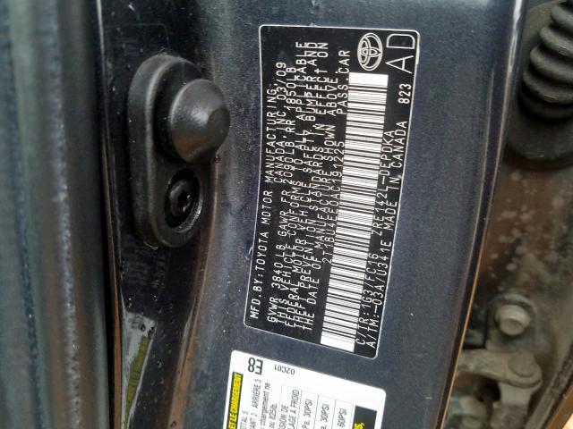 2T1BU4EE0AC191225 - 2010 TOYOTA COROLLA BASE  photo 10