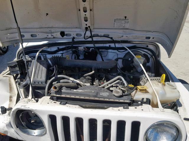 1J4FA49S14P767396 - 2004 JEEP WRANGLER / WHITE photo 7