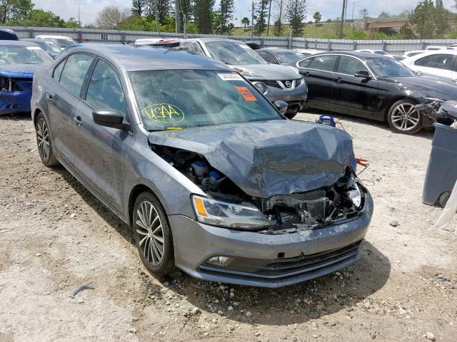 3VWD17AJ9GM242997 - 2016 VOLKSWAGEN JETTA SPOR CHARCOAL photo 1