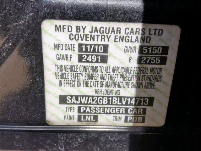 SAJWA2GB1BLV14713 - 2011 JAGUAR XJL BLACK photo 10