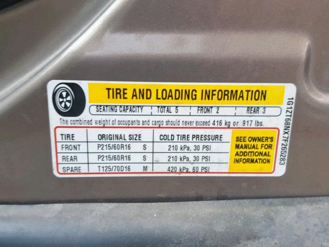 1G1ZT68NX7F265283 - 2007 CHEVROLET MALIBU MAX BROWN photo 10