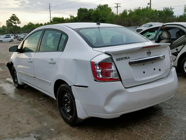 3N1AB6AP8BL603641 - 2011 NISSAN SENTRA 2.0 WHITE photo 3