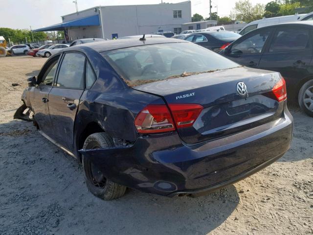 1VWAP7A38DC036196 - 2013 VOLKSWAGEN PASSAT S BLUE photo 3