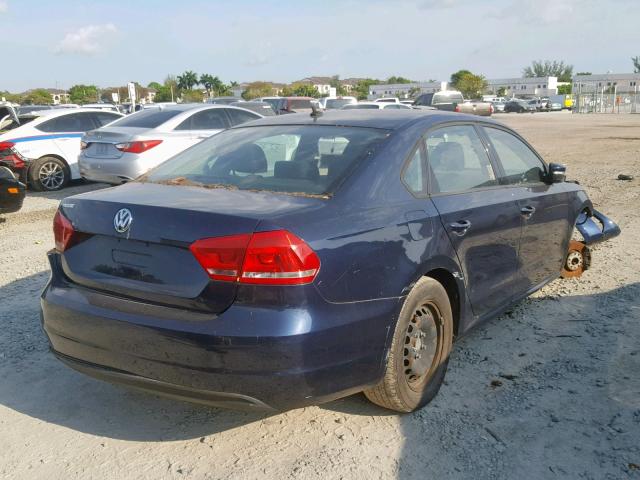 1VWAP7A38DC036196 - 2013 VOLKSWAGEN PASSAT S BLUE photo 4