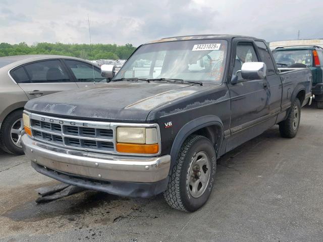 1B7GL23X6TS649787 - 1996 DODGE DAKOTA BLACK photo 2