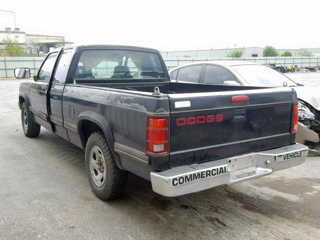 1B7GL23X6TS649787 - 1996 DODGE DAKOTA BLACK photo 3