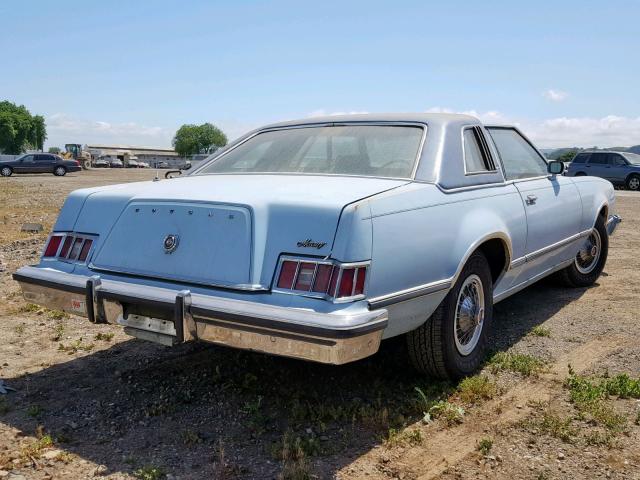 8H93S686491 - 1978 MERCURY COUGAR BLUE photo 4