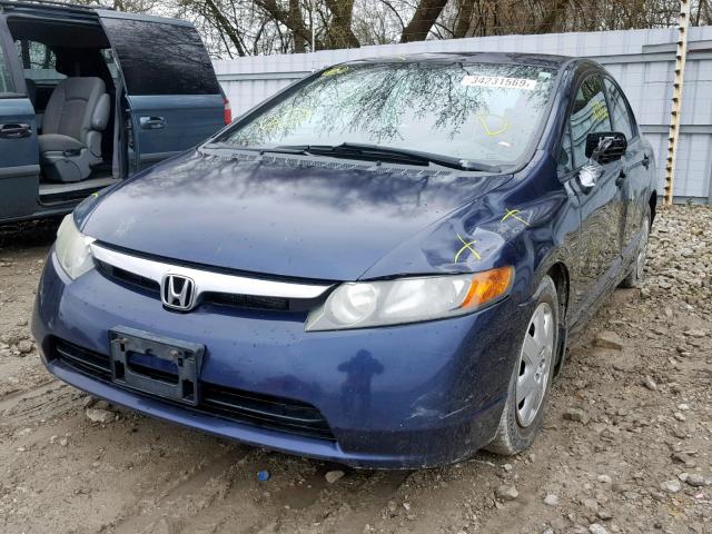 2HGFA15357H016718 - 2007 HONDA CIVIC DX BLUE photo 2