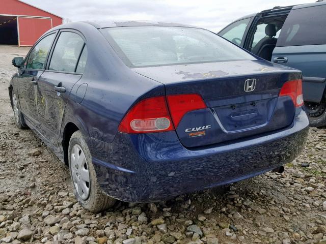 2HGFA15357H016718 - 2007 HONDA CIVIC DX BLUE photo 3