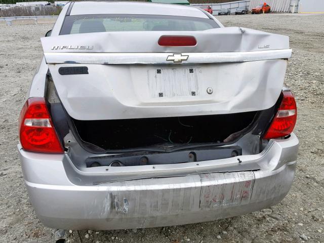 1G1ZS51F06F295570 - 2006 CHEVROLET MALIBU LS GRAY photo 9