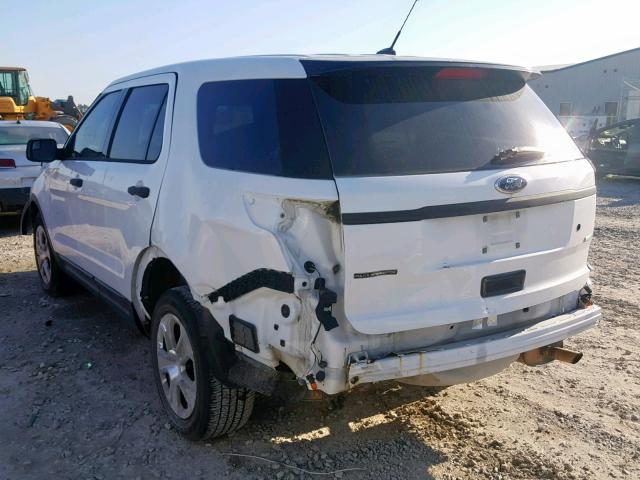 1FM5K8AR6DGA31449 - 2013 FORD EXPLORER P WHITE photo 3