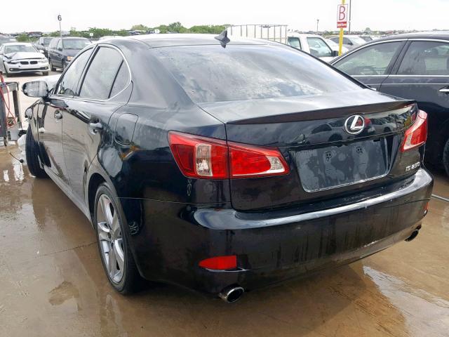 JTHBF5C2XC5170177 - 2012 LEXUS IS 250 BLACK photo 3