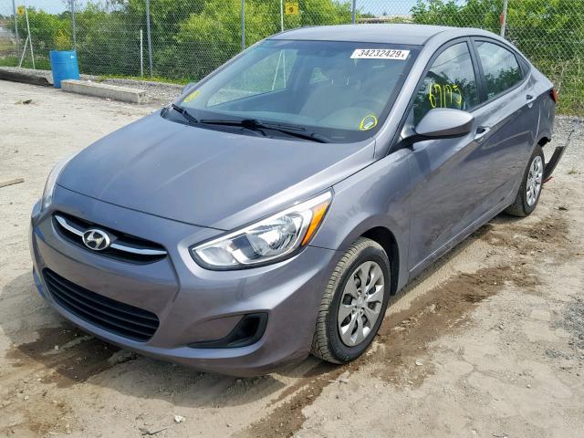 KMHCT4AE2GU003387 - 2016 HYUNDAI ACCENT SE GRAY photo 2