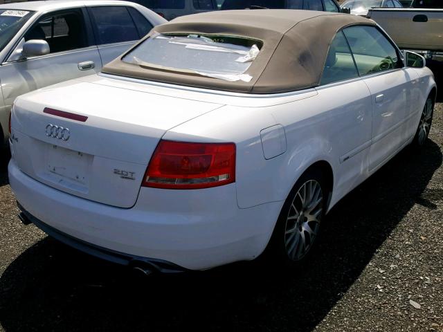 WAUDF48H19K004557 - 2009 AUDI A4 2.0T CA WHITE photo 4