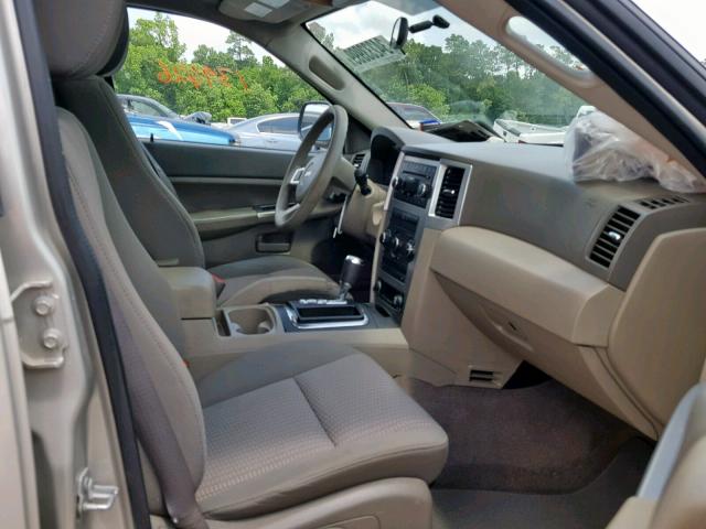 1J8HS48N38C156640 - 2008 JEEP GRAND CHER BEIGE photo 5