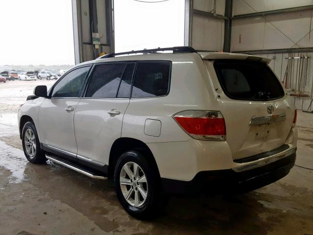 5TDZK3EH4DS142677 - 2013 TOYOTA HIGHLANDER WHITE photo 3