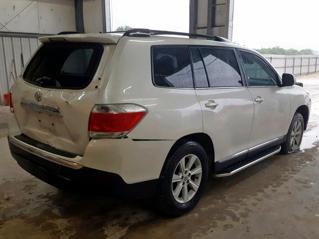 5TDZK3EH4DS142677 - 2013 TOYOTA HIGHLANDER WHITE photo 4