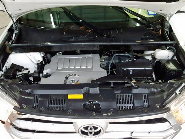 5TDZK3EH4DS142677 - 2013 TOYOTA HIGHLANDER WHITE photo 7