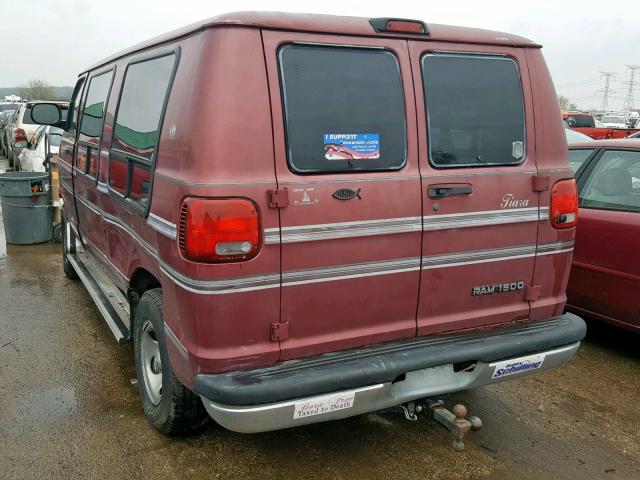 2B6HB11YXXK505614 - 1999 DODGE RAM VAN B1 MAROON photo 3