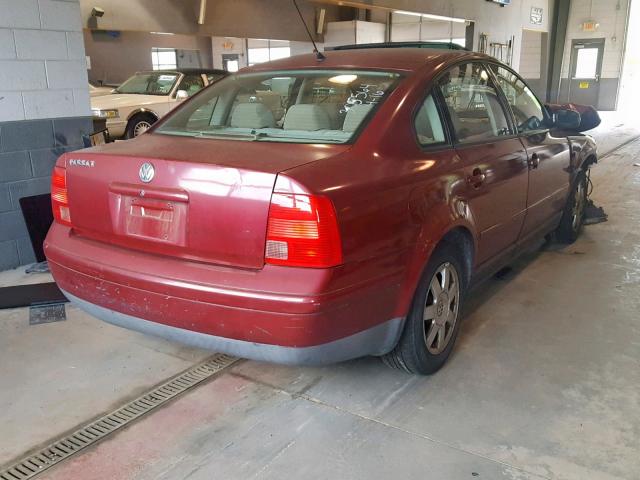 WVWMA63B6XE496417 - 1999 VOLKSWAGEN PASSAT GLS BURGUNDY photo 4