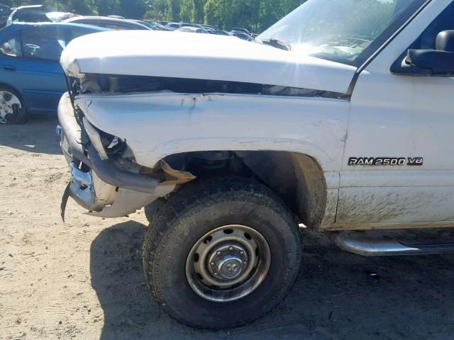 1B7KF23Z31J211279 - 2001 DODGE RAM 2500 WHITE photo 9