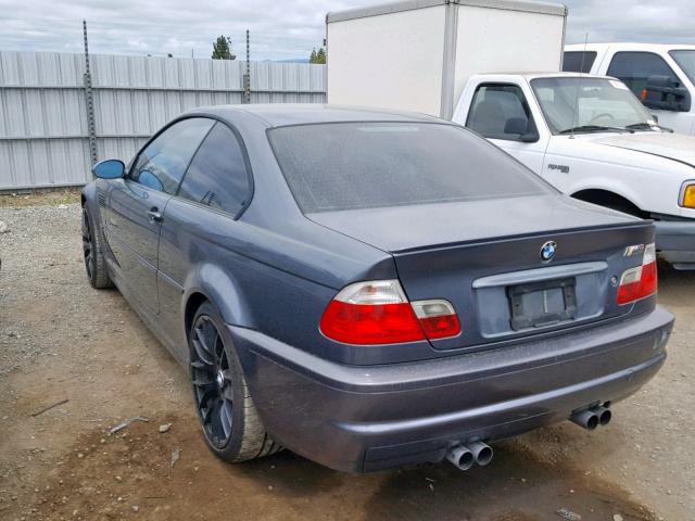 WBSBL93433JR19257 - 2003 BMW M3 GRAY photo 3