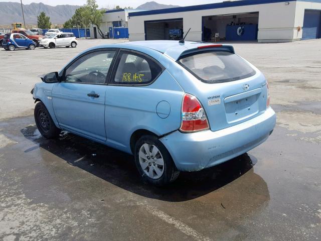 KMHCM36C39U123619 - 2009 HYUNDAI ACCENT GS BLUE photo 3