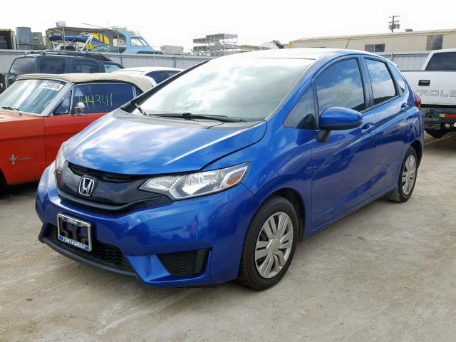 3HGGK5H57FM709456 - 2015 HONDA FIT LX BLUE photo 2