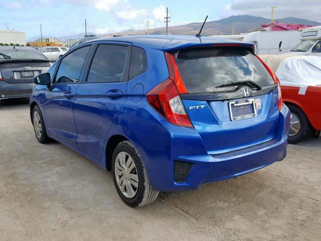 3HGGK5H57FM709456 - 2015 HONDA FIT LX BLUE photo 3