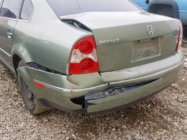 WVWPH63B93P280701 - 2003 VOLKSWAGEN PASSAT GLS GREEN photo 9