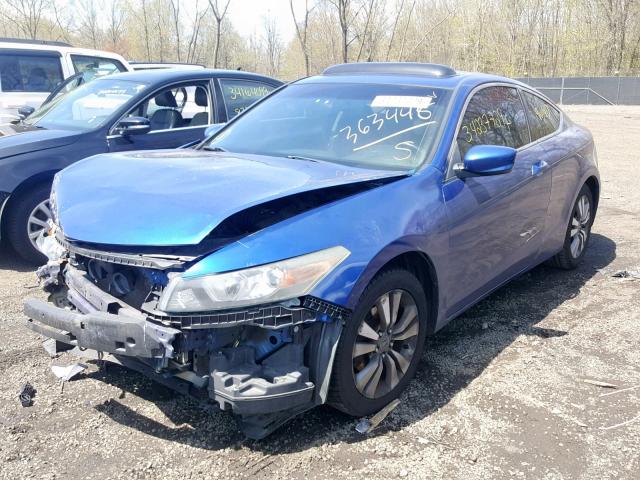 1HGCS12868A009762 - 2008 HONDA ACCORD EXL BLUE photo 2