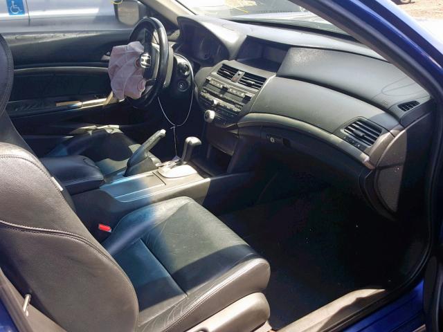 1HGCS12868A009762 - 2008 HONDA ACCORD EXL BLUE photo 5