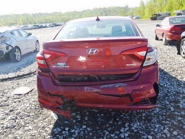 5NPE34AF1FH082050 - 2015 HYUNDAI SONATA SPO MAROON photo 9