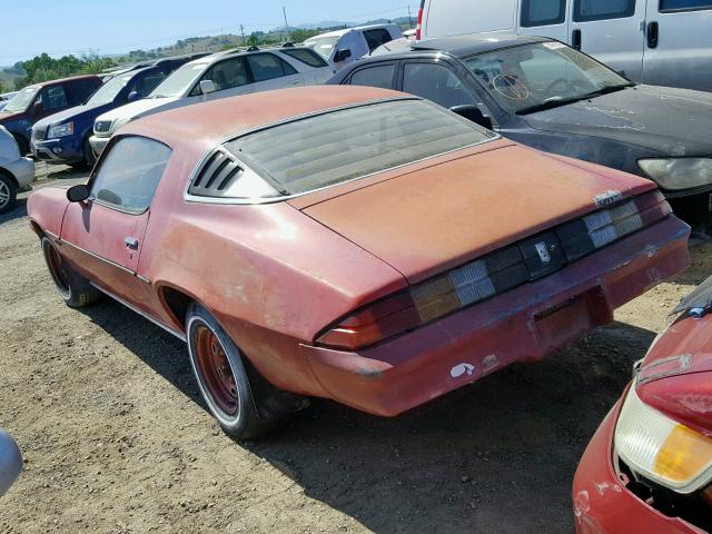 1Q87D8L545295 - 1978 CHEVROLET CAMERO RED photo 3